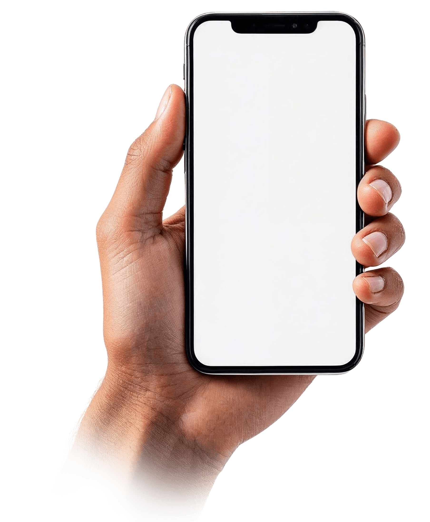 Mão segurando o celular com a conversa